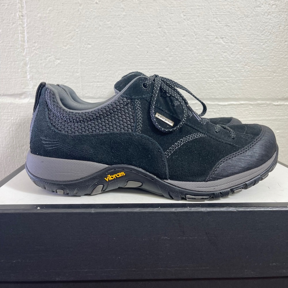 Dansko Paisley Black Suede Waterproof Walking Shoes Vibram Women's 38 EU/8 US